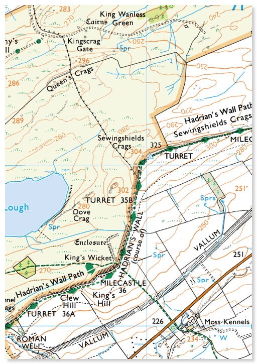 Hadrian's Wall Path sur la carte OS